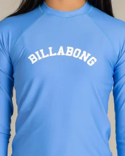 Rash Vests*Billabong Girls' Society Long Sleeve Rash Vest Tidal Blue
