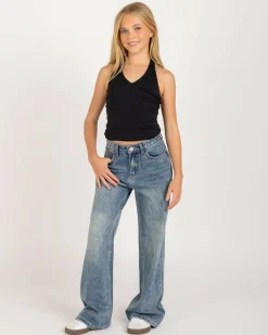 Jeans|Denim*DESU Girls' Soho Wide Leg Jeans Blasted Garage