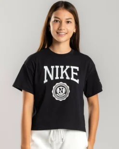 Tops*Nike Girls' Sportswear Graphic Star T-Shirt Black