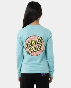 Tops*Santa Cruz Girls' Sprinkle Dot Long Sleeve T-Shirt Turquoise