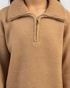 Outerwear*Ava And Ever Girls' Stanford Collared Knit Jumper Camel