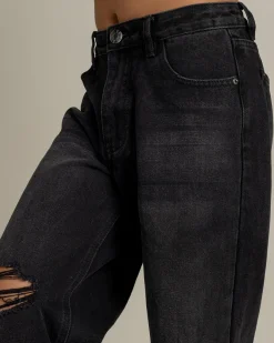 Jeans|Denim*DESU Girls' Stones Straight Leg Jeans Distressed Black