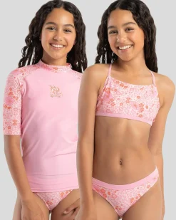 Rash Vests*Rip Curl Girls' Summer Sol Rash Vest Set Bright Pink