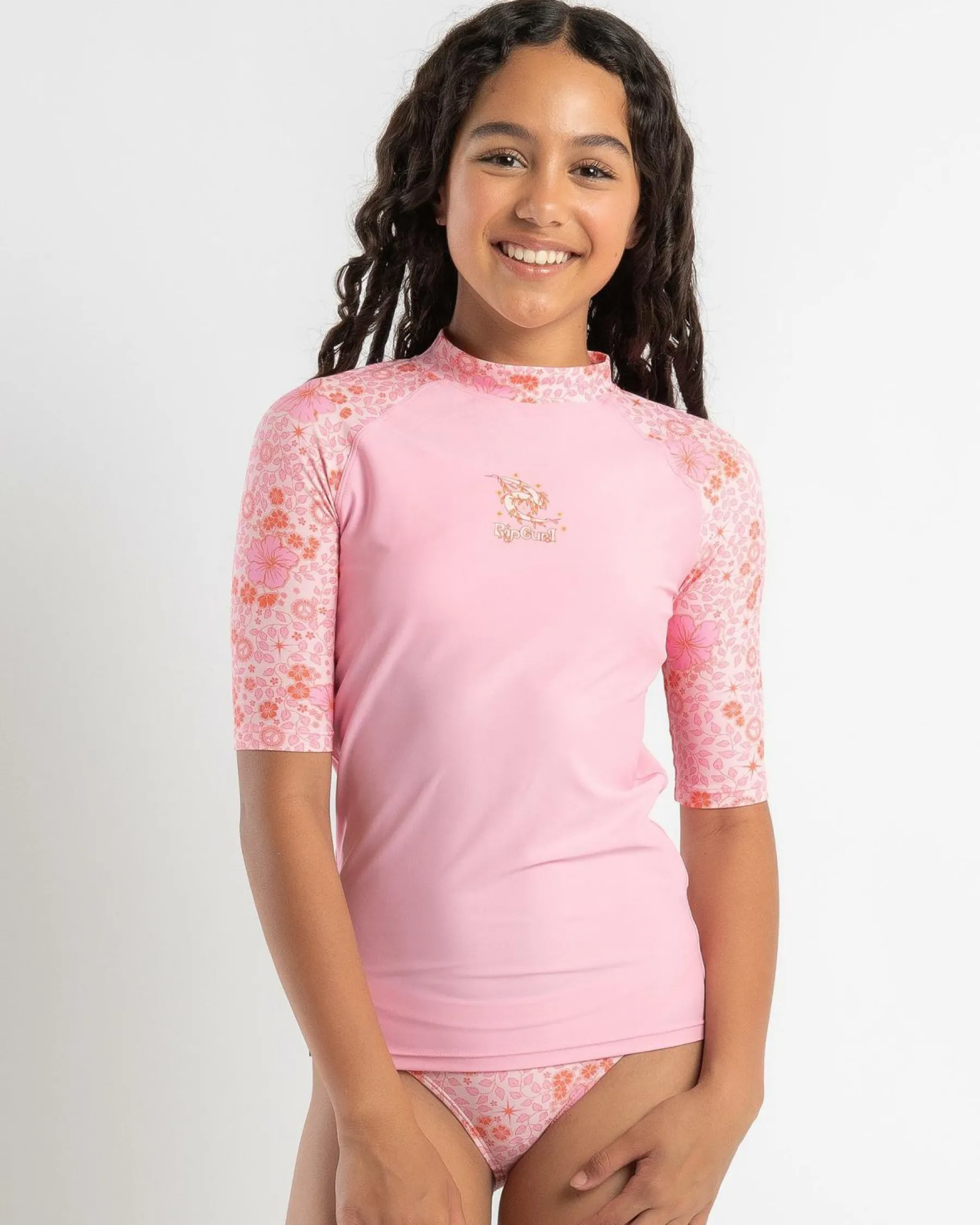 Rash Vests*Rip Curl Girls' Summer Sol Rash Vest Set Bright Pink