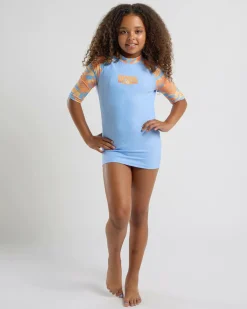 Rash Vests*Rip Curl Girls' Sun Sol UPF Short Sleeve Rash Vest Set Multico
