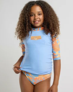 Rash Vests*Rip Curl Girls' Sun Sol UPF Short Sleeve Rash Vest Set Multico