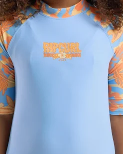 Rash Vests*Rip Curl Girls' Sun Sol UPF Short Sleeve Rash Vest Set Multico