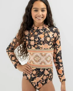 Best Girls' Suncatcher Long Sleeve Surfsuit Kids Surf|Wetsuits & Surfsuits