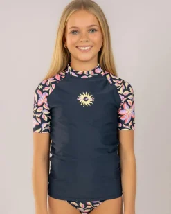 Rash Vests*Rip Curl Girls' Sunset Skies 3 Piece Rash Vest Set Navy