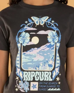 Tops*Rip Curl Girls' Sunset Skies Art T-Shirt Washed Black