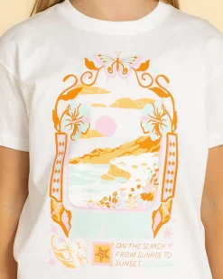 Tops*Rip Curl Girls' Sunset Skies Art T-Shirt Bone
