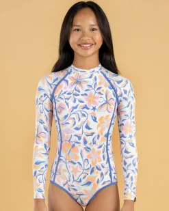 Girls' Sunset Skies Long Sleeve Surfsuit Kids Surf|Wetsuits & Surfsuits