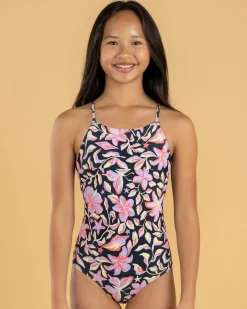 Sale Girls' Sunset Skies One Piece Swimsuit Kids Surf|One Pieces