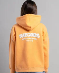 Outerwear*Rip Curl Girls' Surf Puff Heritage Hoodie Orange