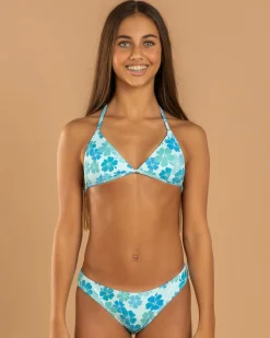 Bikinis*Topanga Girls' Tahiti Triangle Bikini Set Seafoam