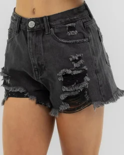 Denim|Bottoms*DESU Girls' Taylor Shorts Washed Black