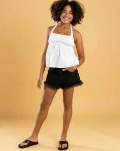 Denim|Bottoms*DESU Girls' Texas Denim Shorts Washed Black