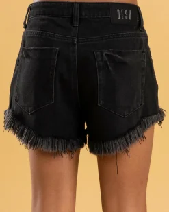 Denim|Bottoms*DESU Girls' Texas Denim Shorts Washed Black
