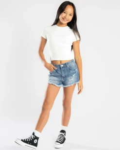 Denim|Bottoms*DESU Girls' Texas Denim Shorts Classic Mid Blue