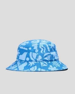 Headwear*Roxy Girls' Tiny Honey Bucket Hat Nebulas Blue Beach Check