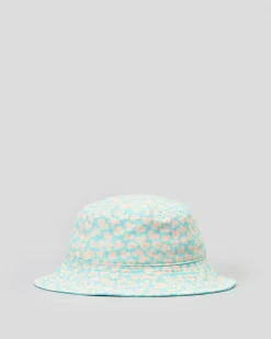 Headwear*Roxy Girls' Tiny Honey Bucket Hat Aruba Blue Flower Bed