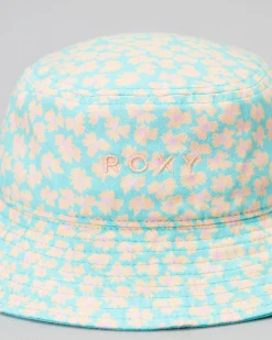 Headwear*Roxy Girls' Tiny Honey Bucket Hat Aruba Blue Flower Bed