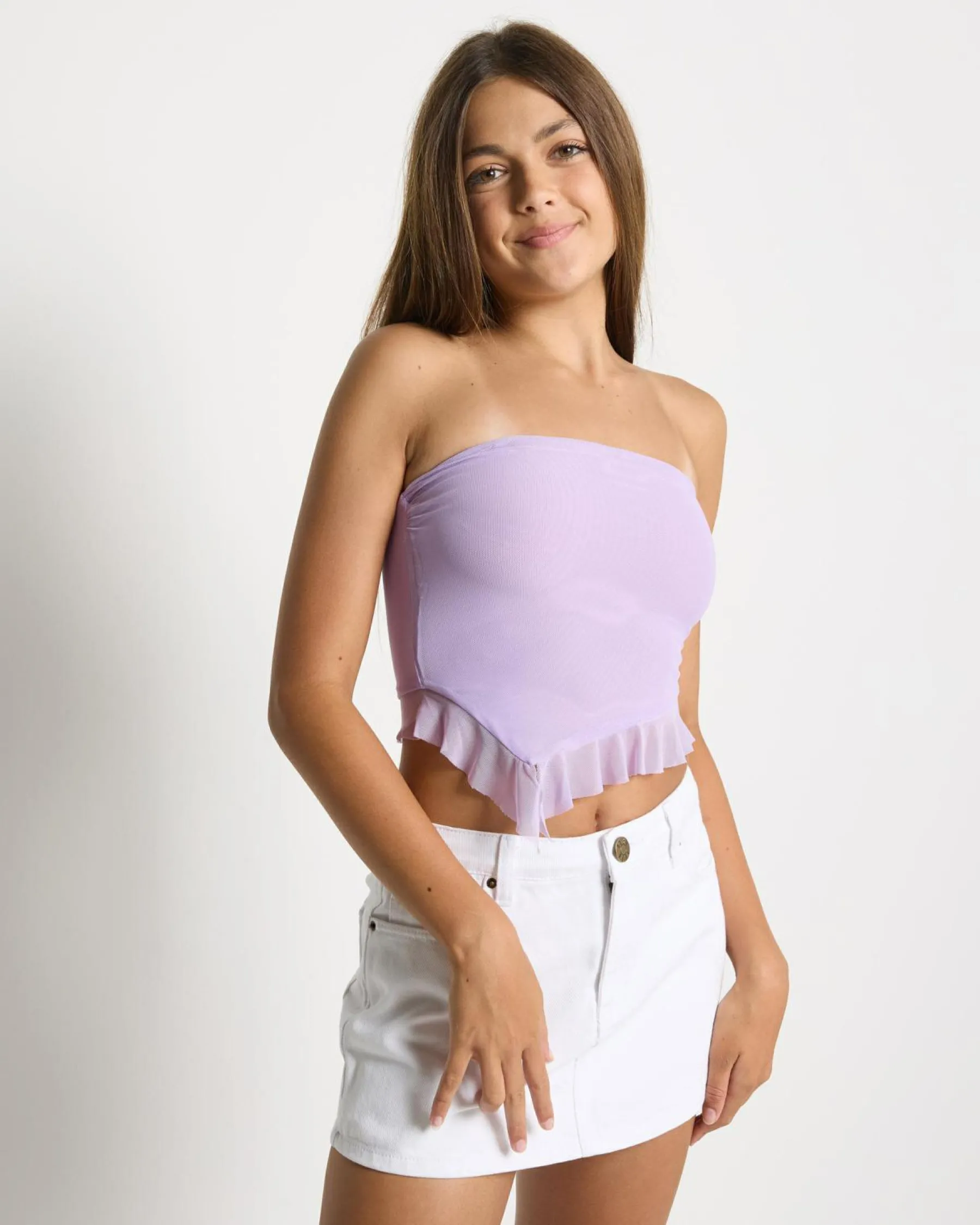 Tops*Ava And Ever Girls' Troy Mesh Tube Top Lavender