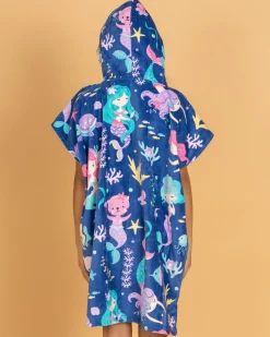 Towels*Topanga Girls' Under The Sea Hooded Towel Multi