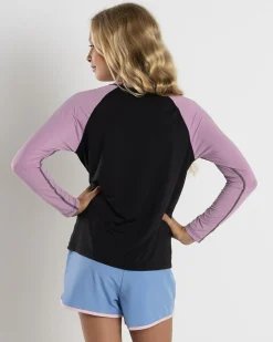 Rash Vests*Santa Cruz Girls' Vibes Fill Long Sleeve Rash Vest Black/purple