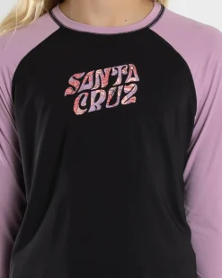Rash Vests*Santa Cruz Girls' Vibes Fill Long Sleeve Rash Vest Black/purple