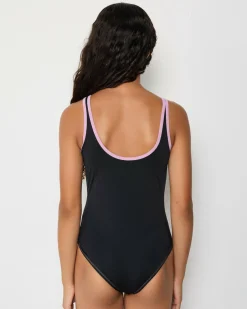 Surf|One Pieces*Santa Cruz Girls' Vibes Fill One Piece Swimsuit Black/purple
