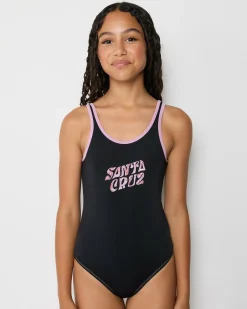 Surf|One Pieces*Santa Cruz Girls' Vibes Fill One Piece Swimsuit Black/purple