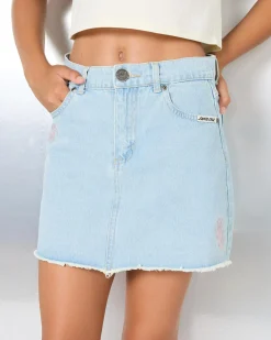 Outlet Girls' Vibes Stack Denim Skirt Kids Denim|Bottoms