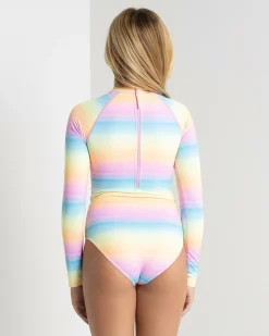 Clearance Girls' Vista Dreamin Long Sleeve Surfsuit Kids Surf|One Pieces