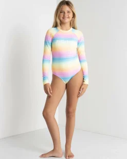 Clearance Girls' Vista Dreamin Long Sleeve Surfsuit Kids Surf|One Pieces