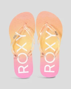 Flip Flops*Roxy Girls' Viva Jelly Thongs Sunset