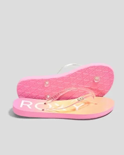 Flip Flops*Roxy Girls' Viva Jelly Thongs Sunset