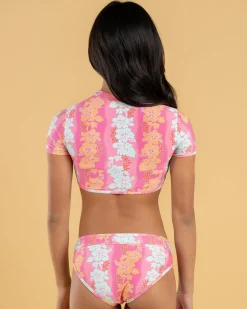 Rash Vests*Rip Curl Girls' Waikiki Rash Vest Set Pink
