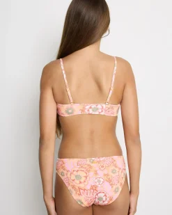 Bikinis*Roxy Girls' Wild Flower Triangle Bikini Set Papaya Wild Flower Rg Swim