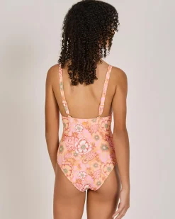 Surf|One Pieces*Roxy Girls' Wildflower One Piece Swimsuit Papaya Wild Flower Rg Swim