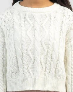 Clearance Girls' York Cable Knit Jumper Kids Outerwear
