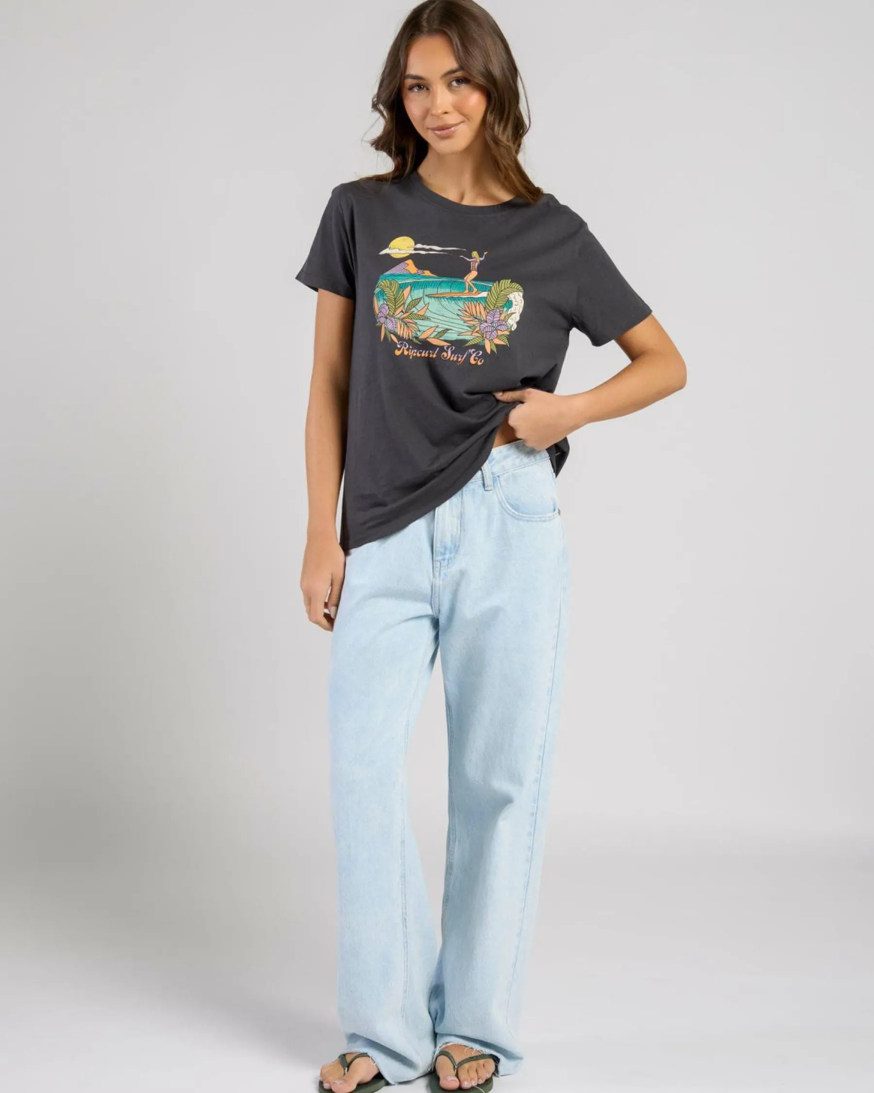 Tops*Rip Curl Gliding Standard T-Shirt Washed Black