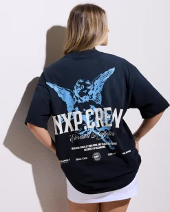 Tops*Nena & Pasadena Glimpse Raptor T-Shirt Sunbleached Anthracite
