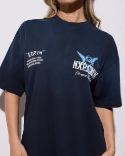 Tops*Nena & Pasadena Glimpse Raptor T-Shirt Sunbleached Anthracite