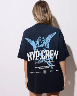 Tops*Nena & Pasadena Glimpse Raptor T-Shirt Sunbleached Anthracite