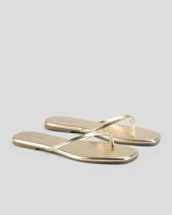 Slides*Ava And Ever Glitz Thong Slide Sandals Gold
