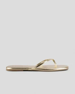Slides*Ava And Ever Glitz Thong Slide Sandals Gold