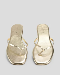 Slides*Ava And Ever Glitz Thong Slide Sandals Gold