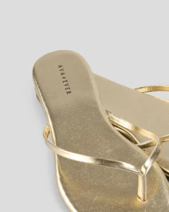 Slides*Ava And Ever Glitz Thong Slide Sandals Gold