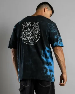 Tops & T-Shirts*Santa Cruz Glow Dot Mono T-Shirt Black Tie Dye
